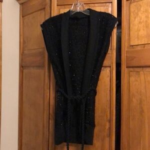 Daytrip Cardigan Sweater Black Sparkly Medium